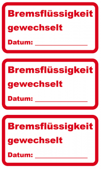 Aufkleber Bremsflüssigkeit